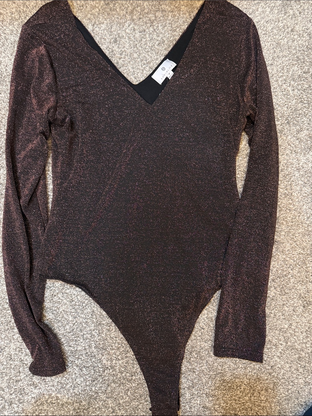 Socialite Metallic Black & Bronze Shimmer Bodysuit